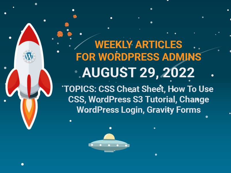 WordPress weekly articles for august 29, 2022